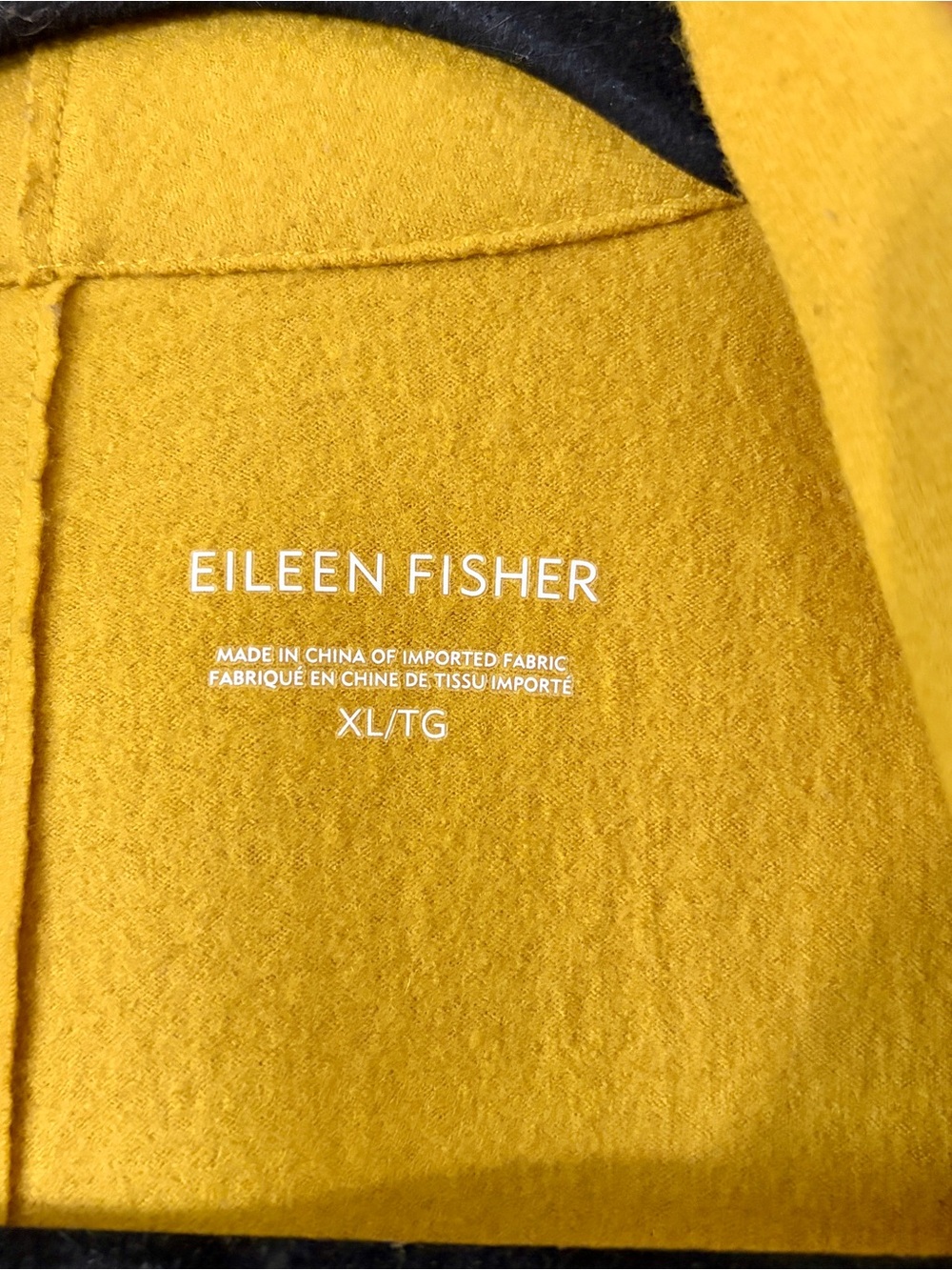 EILEEN FISHER Boiled Wool Shawl Collar Long Jacket Blazer Mustard - Picture 4 of 9